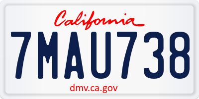 CA license plate 7MAU738