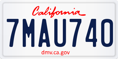 CA license plate 7MAU740