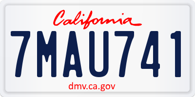 CA license plate 7MAU741