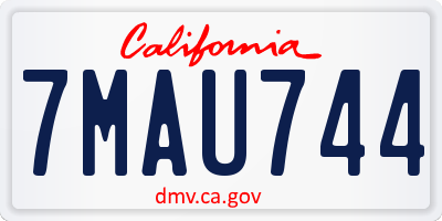 CA license plate 7MAU744