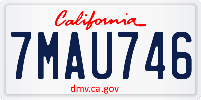 CA license plate 7MAU746