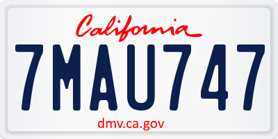 CA license plate 7MAU747