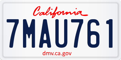 CA license plate 7MAU761