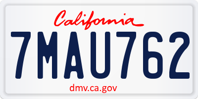 CA license plate 7MAU762