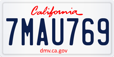 CA license plate 7MAU769