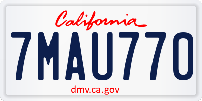 CA license plate 7MAU770