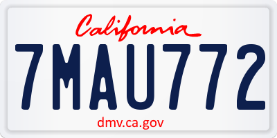 CA license plate 7MAU772