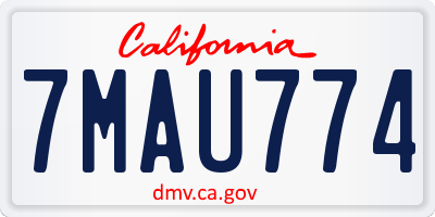 CA license plate 7MAU774
