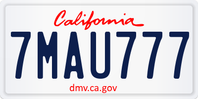 CA license plate 7MAU777
