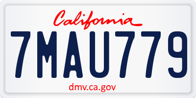 CA license plate 7MAU779