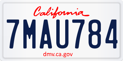 CA license plate 7MAU784