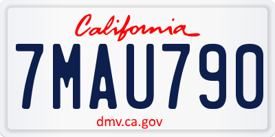 CA license plate 7MAU790