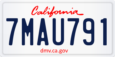 CA license plate 7MAU791