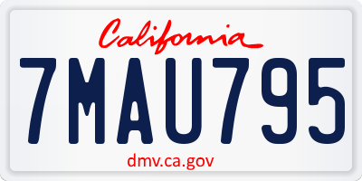 CA license plate 7MAU795