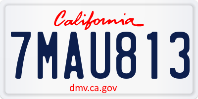 CA license plate 7MAU813