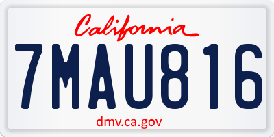 CA license plate 7MAU816