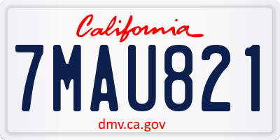 CA license plate 7MAU821