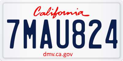 CA license plate 7MAU824