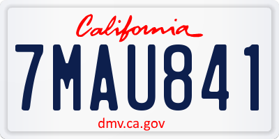 CA license plate 7MAU841