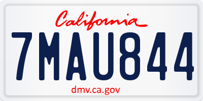 CA license plate 7MAU844
