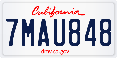 CA license plate 7MAU848