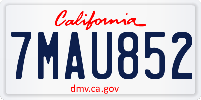 CA license plate 7MAU852