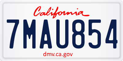CA license plate 7MAU854