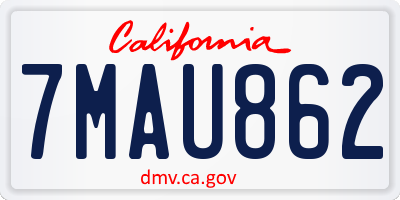 CA license plate 7MAU862