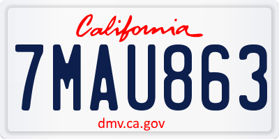 CA license plate 7MAU863