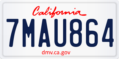 CA license plate 7MAU864