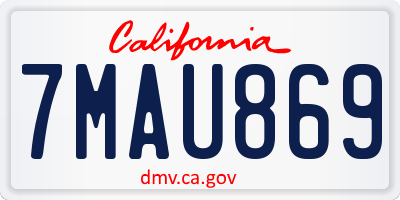 CA license plate 7MAU869