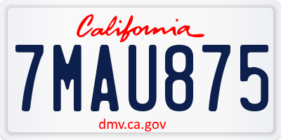 CA license plate 7MAU875