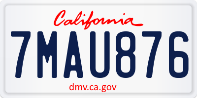 CA license plate 7MAU876