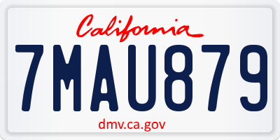 CA license plate 7MAU879