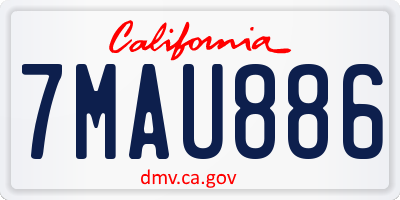 CA license plate 7MAU886