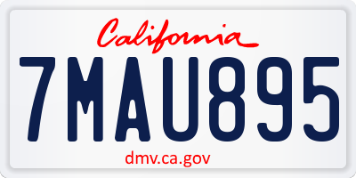 CA license plate 7MAU895