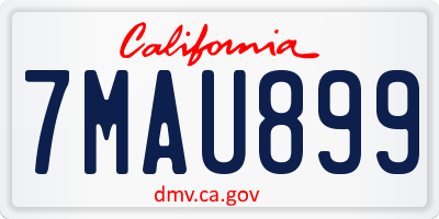 CA license plate 7MAU899