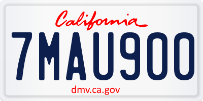 CA license plate 7MAU900