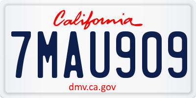 CA license plate 7MAU909