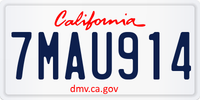 CA license plate 7MAU914