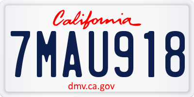 CA license plate 7MAU918
