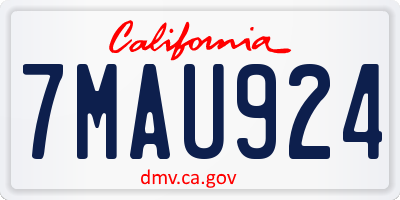 CA license plate 7MAU924