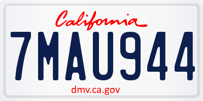 CA license plate 7MAU944