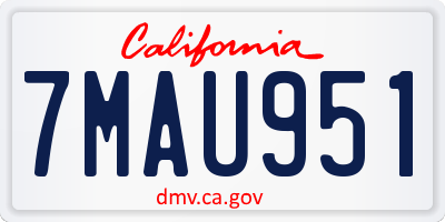 CA license plate 7MAU951