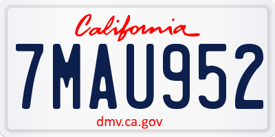 CA license plate 7MAU952