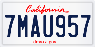 CA license plate 7MAU957