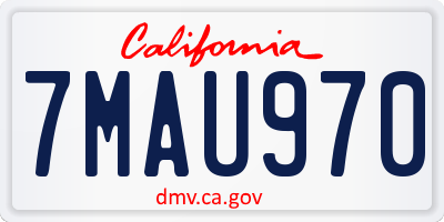 CA license plate 7MAU970