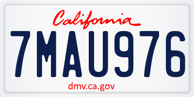 CA license plate 7MAU976
