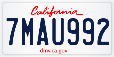 CA license plate 7MAU992