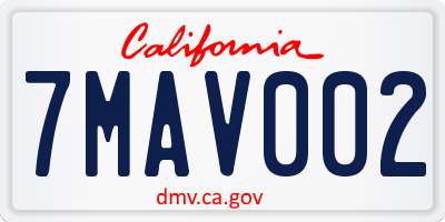 CA license plate 7MAV002